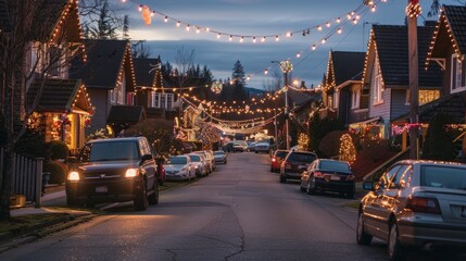 Winter Wonderland: Decorative Lights in a Suburban Setting