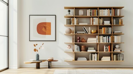 Stylish Bookshelf Decoration with Monochrome Accents