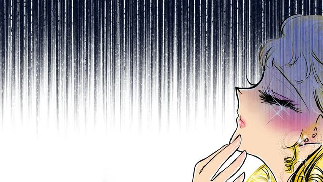 70年代少女漫画びっくり白目の金髪縦ロールのお嬢様