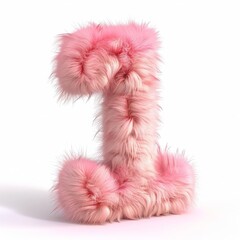 Fototapeta premium Cute pink number 1