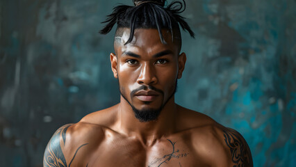 Elevated Style Pompadour for Black Muay Thai Athlete, High Rise Hairstyle of Fighter, Refined Pompadour Fighter's Signature Style