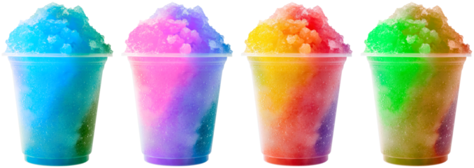 set of colorful summer slushies, cut out