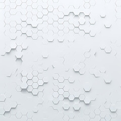 Expansive Hexagonal Pattern in Pure White for Advertising and Design Projects