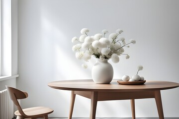 vase with white flowers