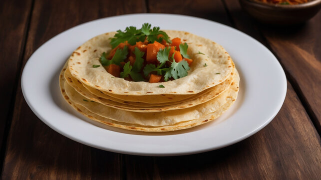 Pappad Indian snacks, deep fried or roasted Mung/Urad dal crackers or papad which is a side dish in lunch and dinner. 