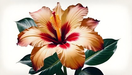 Tropical Flower Illustration Digital Painting Floral Background Beautiful Tropic Blossom Design