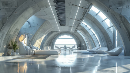 Futuristic Warehouse Interior