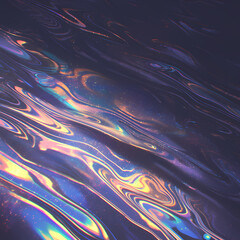 Ethereal Swirling Waterscape with Iridescent Holographic Patterns