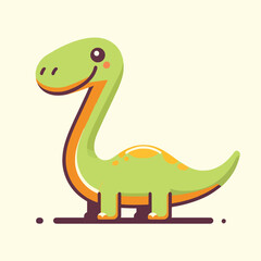 cartoon illustration of long neck dinosaur Brontosaurus