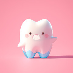 Cute 3D Animated Teeth Character with Personality and Style