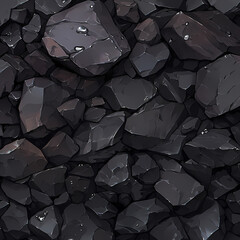 Glistening Black Rocks in Focus, Artistic and Detailed Imagery