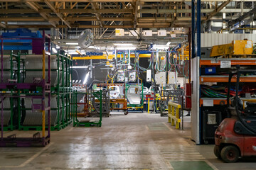 Automotive production plant with machines and technological equipment