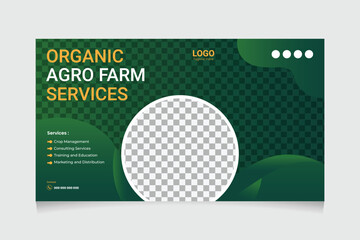 Agricultural Services And Organic Food And Thumbnail Design Lawn Care Farming Garden Services Cover Post Template.
