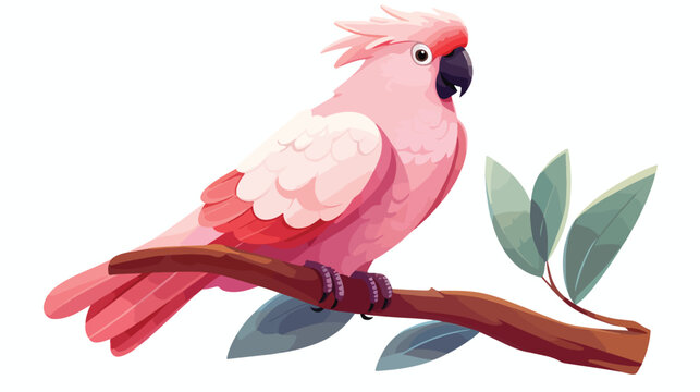 Major Mitchell cockatoo with crest and pink feather