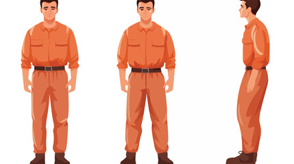 Male criminal in prisoners uniform isolated on whit