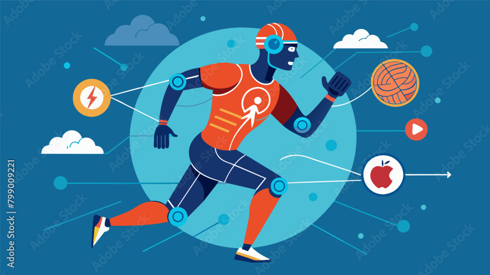 Aufkleber the latest in neurotech is utilized to enhance athletic performance with sensors p on muscles to mon