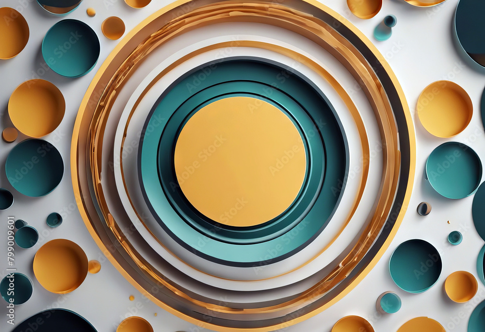 Poster background vector template effect abstract geometric trendy circles creative 3d pattern business des