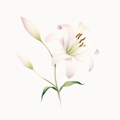 Naklejka premium A watercolor painting of a white lily.