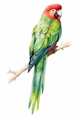 bird, parrot. cartoon drawing, water color style,