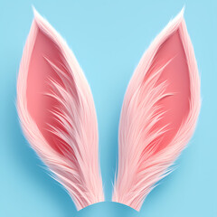 Elegant Pink Bunny Ears - 3D Rendered Illustration for Easter Festive Season