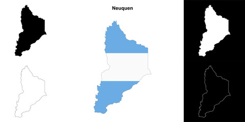 Neuquen province outline map set