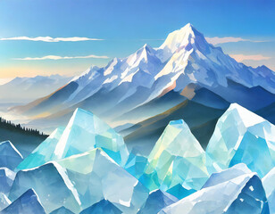Illustration of ice and iceberg