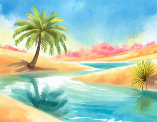 Fototapeta na wymiar oasis illustration