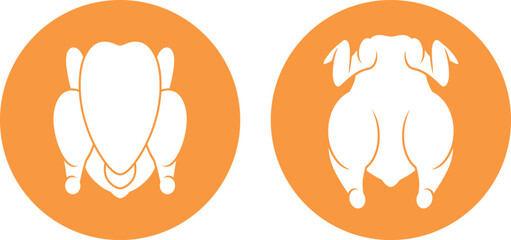 Chicken meat logo. Isolated chicken meat on white background