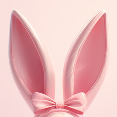 Bring Spring Joy to Your Projects - Easter-themed Illustration with a Cute Pink Bunny in 3D Rendering