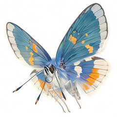 Close-up of a Blue-Yellow Butterfly with Captivating Colors and Patterns Perfect for Nature Lover's Imagery