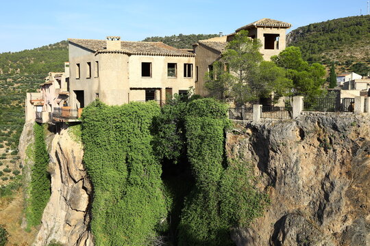 view of the village in the region, old stone house, letur, spain