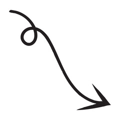 black arrow icon on transparent background. flat style. arrow icon. arrow indicated the direction symbol. curved arrow sign.