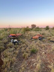 Swag in Australian Outback © Simon