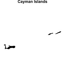 Cayman Islands blank outline map design