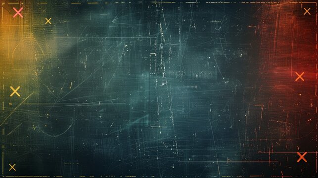 Dark grunge texture on a vintage blackboard with a rustic frame.