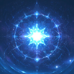 Illuminated Cosmos Background with Mystical Radiance