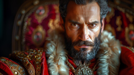 Fototapeta premium Portrait of an ancient times noble man. (Ai generated)