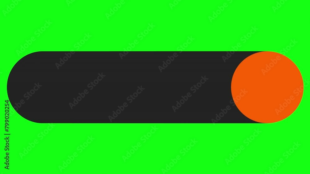Poster short footage of a button, switch, or slider on a green chroma key background. rendering animation.