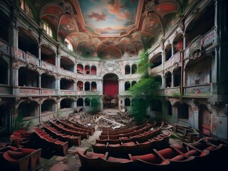 Majestic abandoned theater - obrazy, fototapety, plakaty