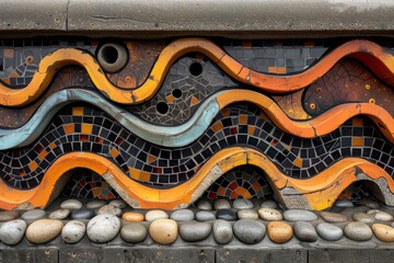 A close up of a colorful mosaic.