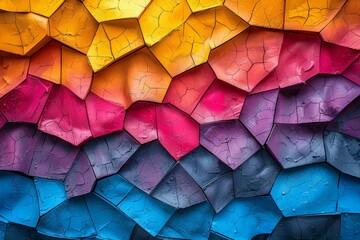 A colorful 3D rendering of a cracked surface.