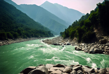 mountain Ganges some River Sacred flowing Rishikesh Stunning India peaks green view Haridwar Water Summer Travel Nature Grass Landscape Yoga Blue Sunset Mountains