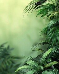 Close-up of green leaves with a soft-focus background, giving a tranquil feel.