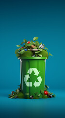3D rendering of trash can