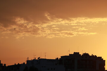 Naklejka premium sunset over the city, murcia, spain
