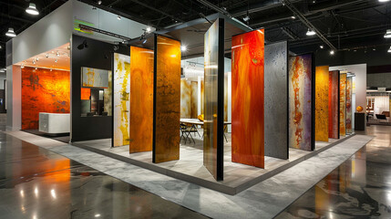 Artistic composition highlighting the harmony of colors and textures in booth aesthetics.