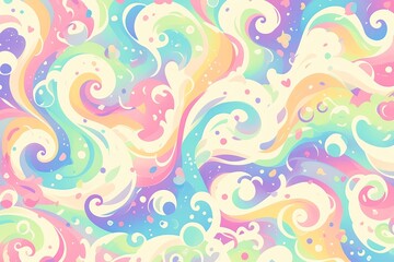pattern with colorful swirls, their forms flowing and swirling like liquid magic in an otherworldly dreamscape.