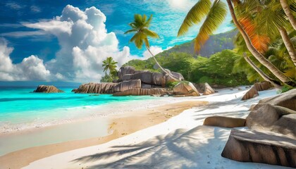 beach with palm trees