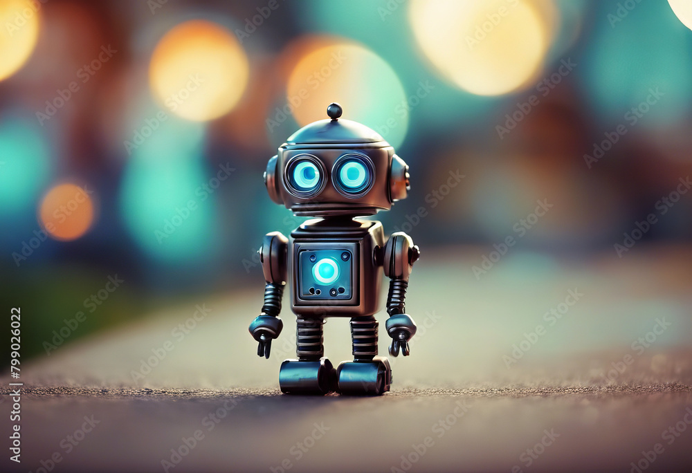 Poster symbol robot cute icon wheel intelligence artificial spaceman pattern technology computer light spac