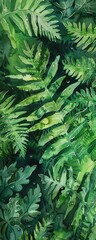 A watercolor painting of ferns.